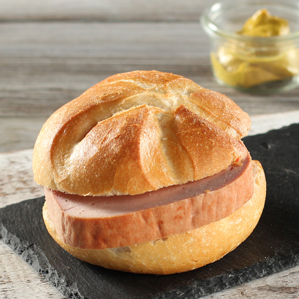 Leberkäse im Brötchen