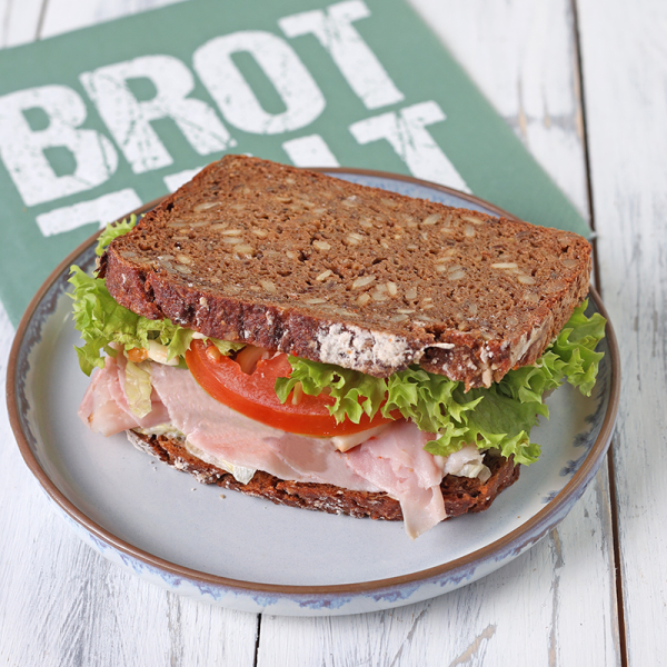 Körnersandwich Schinken und Käse