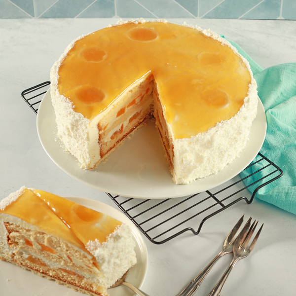 Pfirsich-Creme Fraiche Torte