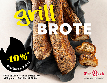Drei Stangen KernKraft-Baguette auf einem blauen Leinentuch