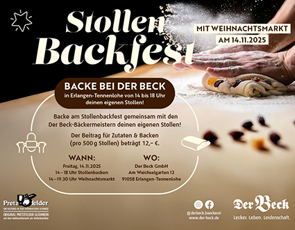 Informationen zum Stollenbackfest mit Stollenbackbild