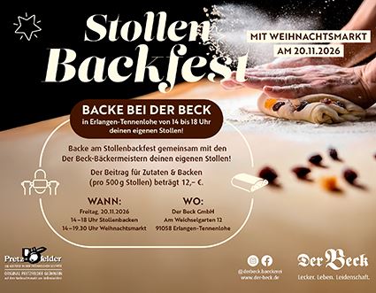 Informationen zum Stollenbackfest 2026 mit Stollenbackbild