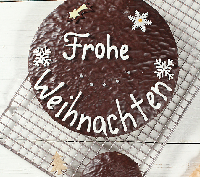 Bäckerei Der Beck 1 Riesen-Elisenlebkuchen Schoko Frohe Weihnachten